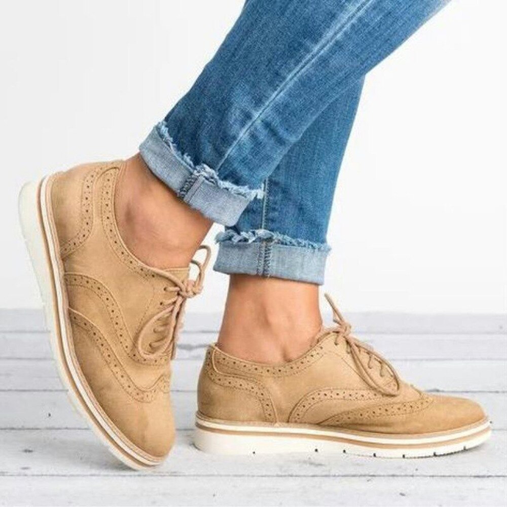 Brogues de mujer Zapatos de suela plana