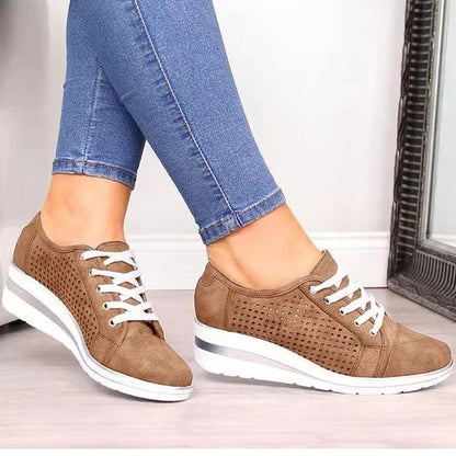 Comfort Suede Hollow Heel Sneakers