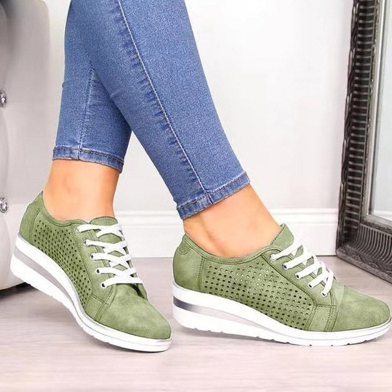 Comfort Suede Hollow Heel Sneakers