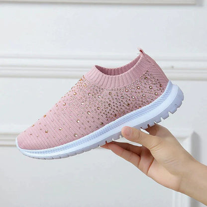 Vulcanized Shoes Sneakers Women Trainers Knitted Sneakers Ladies Slip-on