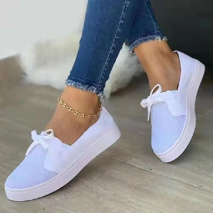 Womens Breathable Bow Slip On Sneakers