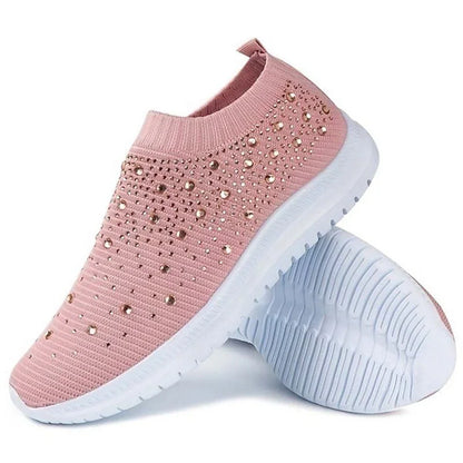 Vulcanized Shoes Sneakers Women Trainers Knitted Sneakers Ladies Slip-on