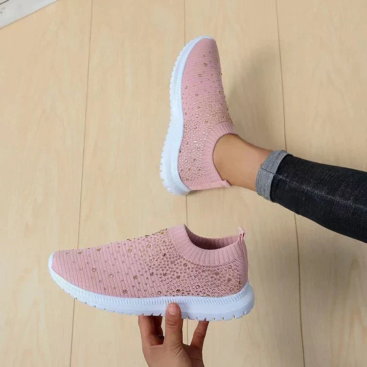 Vulcanized Shoes Sneakers Women Trainers Knitted Sneakers Ladies Slip-on