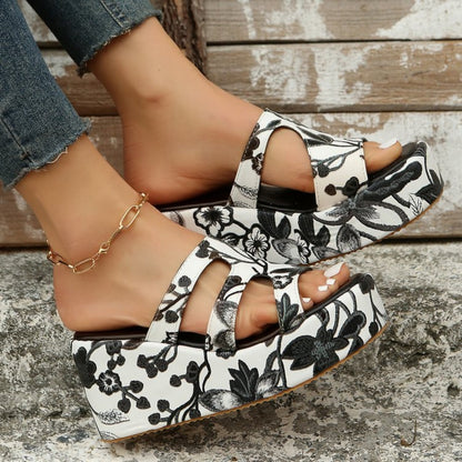 Sandalias florales cutout