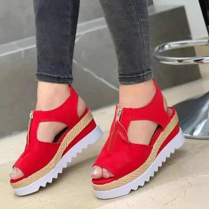 Cap Point Summer Solid Color Open Toe Casual Sandals