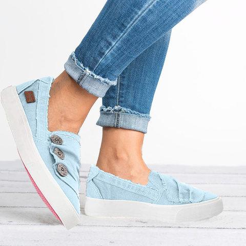 Zapatillas planas de lona para mujer