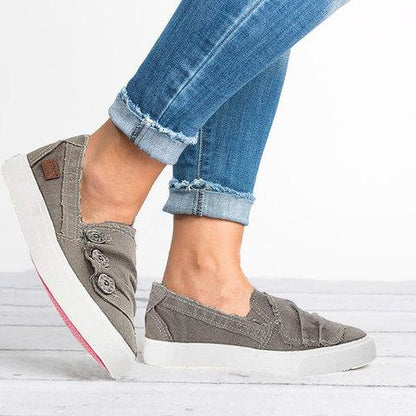 Zapatillas planas de lona para mujer