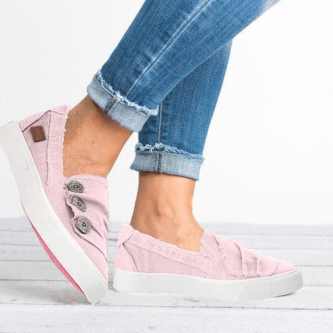 Zapatillas planas de lona para mujer