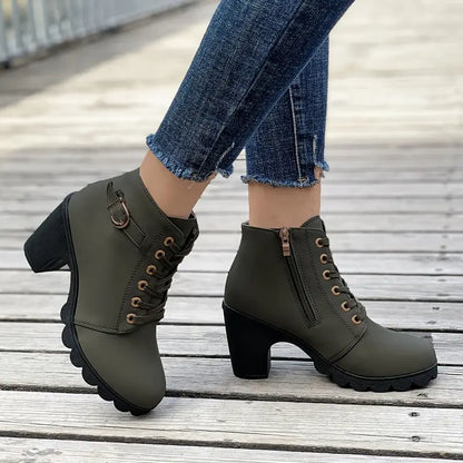 Ryder Lace-Up Heeled Booties