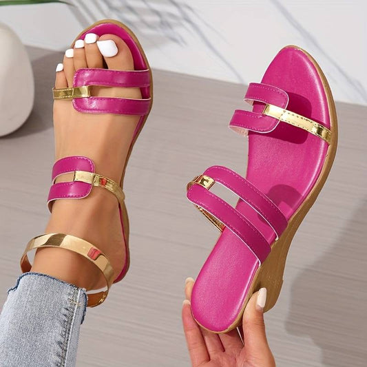 Sandalias con tacón de cuña y tacones de suela blanda