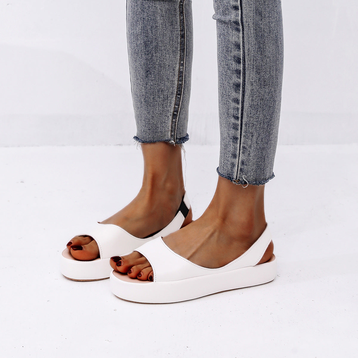 Peep Toe Zapatos de playa Slip On