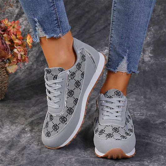 Zapatillas de lona con estampado floral para mujer