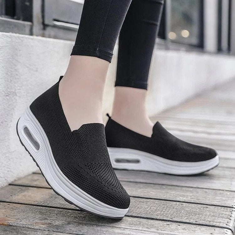 Zapatillas ortopédicas para mujer, Plataforma amortiguadora Zapatos para caminar diabéticos Slip On