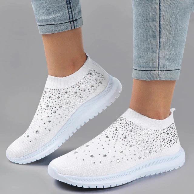 Vulcanized Shoes Sneakers Women Trainers Knitted Sneakers Ladies Slip-on