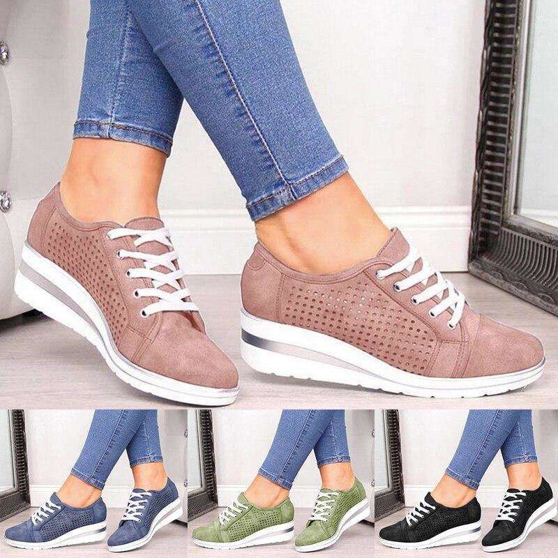 Zapatillas transpirables con tacón de cuña