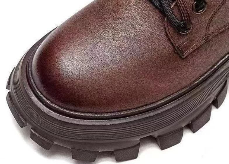 Botas de plataforma de cuero hechas a mano