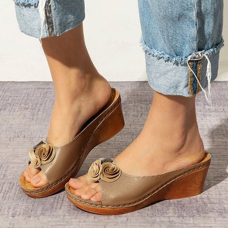 Sandalias de cuña para mujer Sandalias estilo babucha